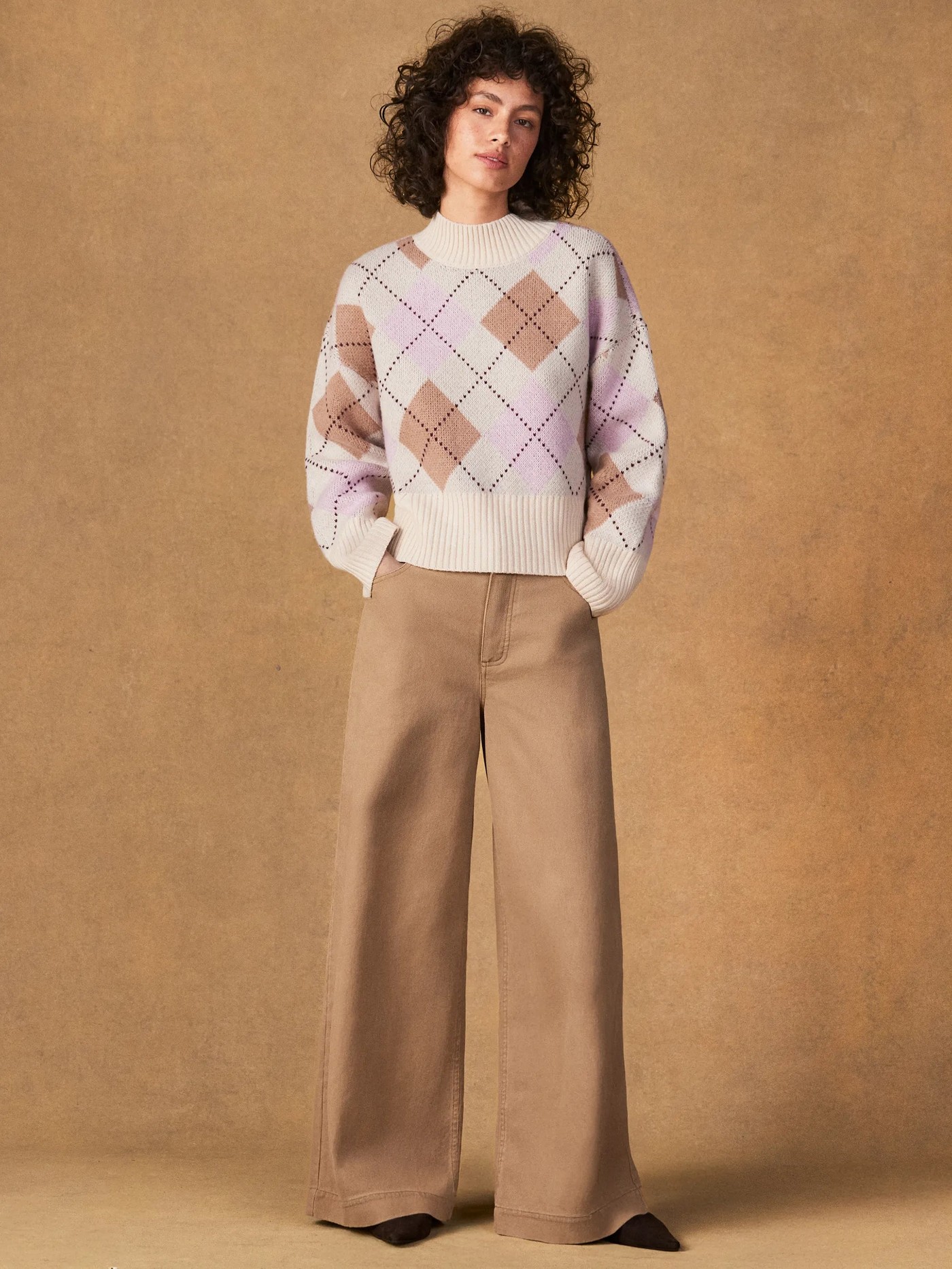 Pink Multi Argyle Wool Jumper view 4