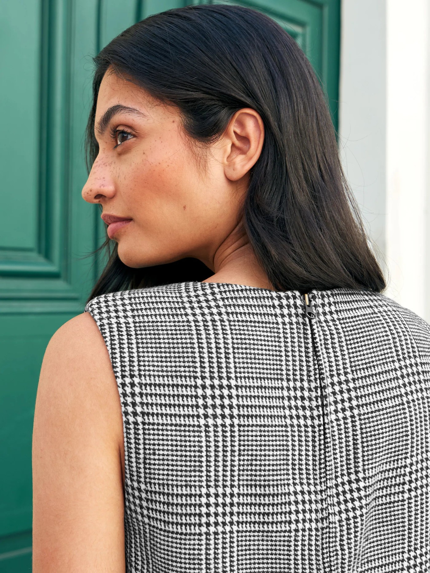 Mono Check Shell Top With Wool view 4