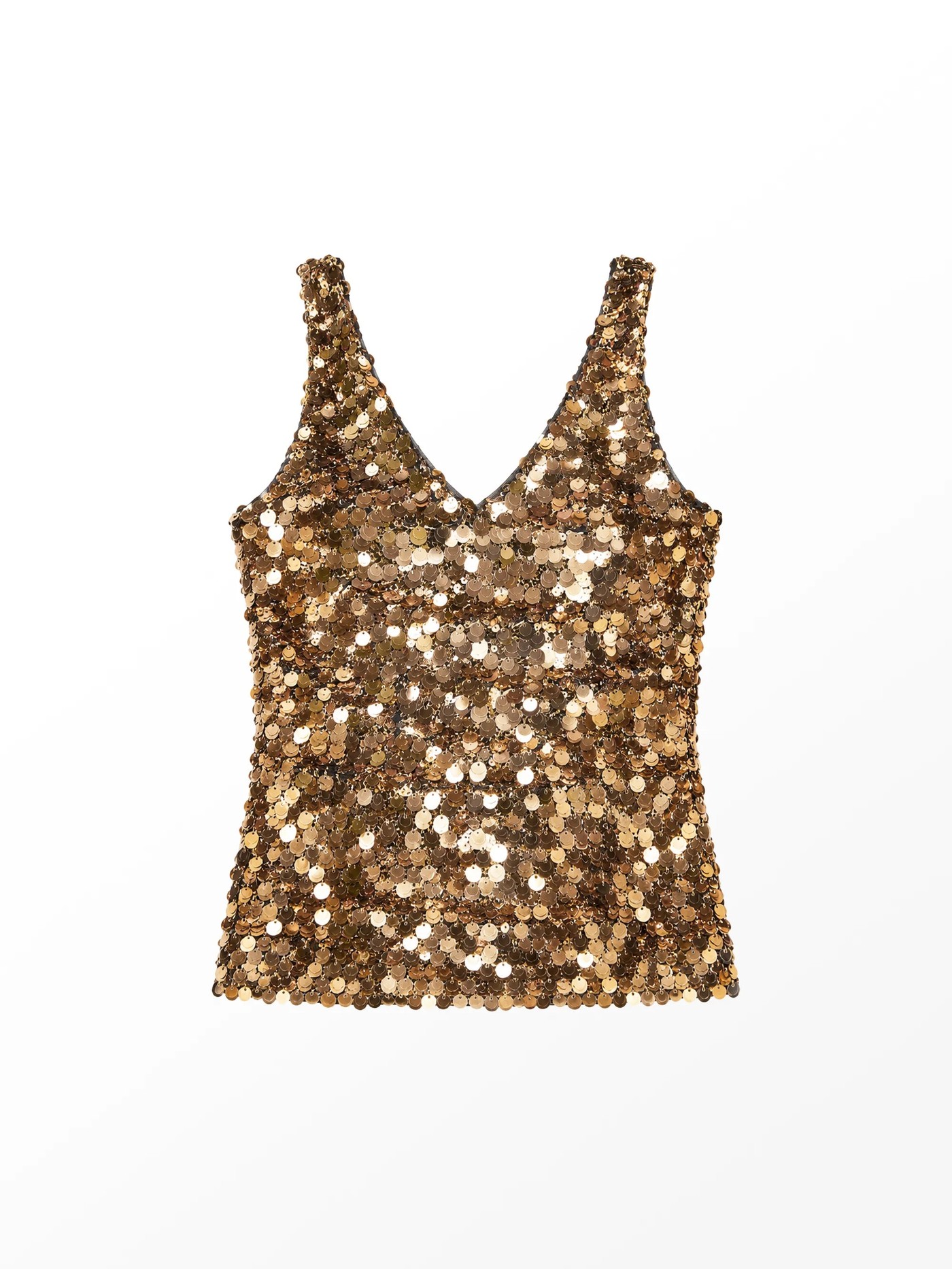 Gold Sequin Cami Top view 4