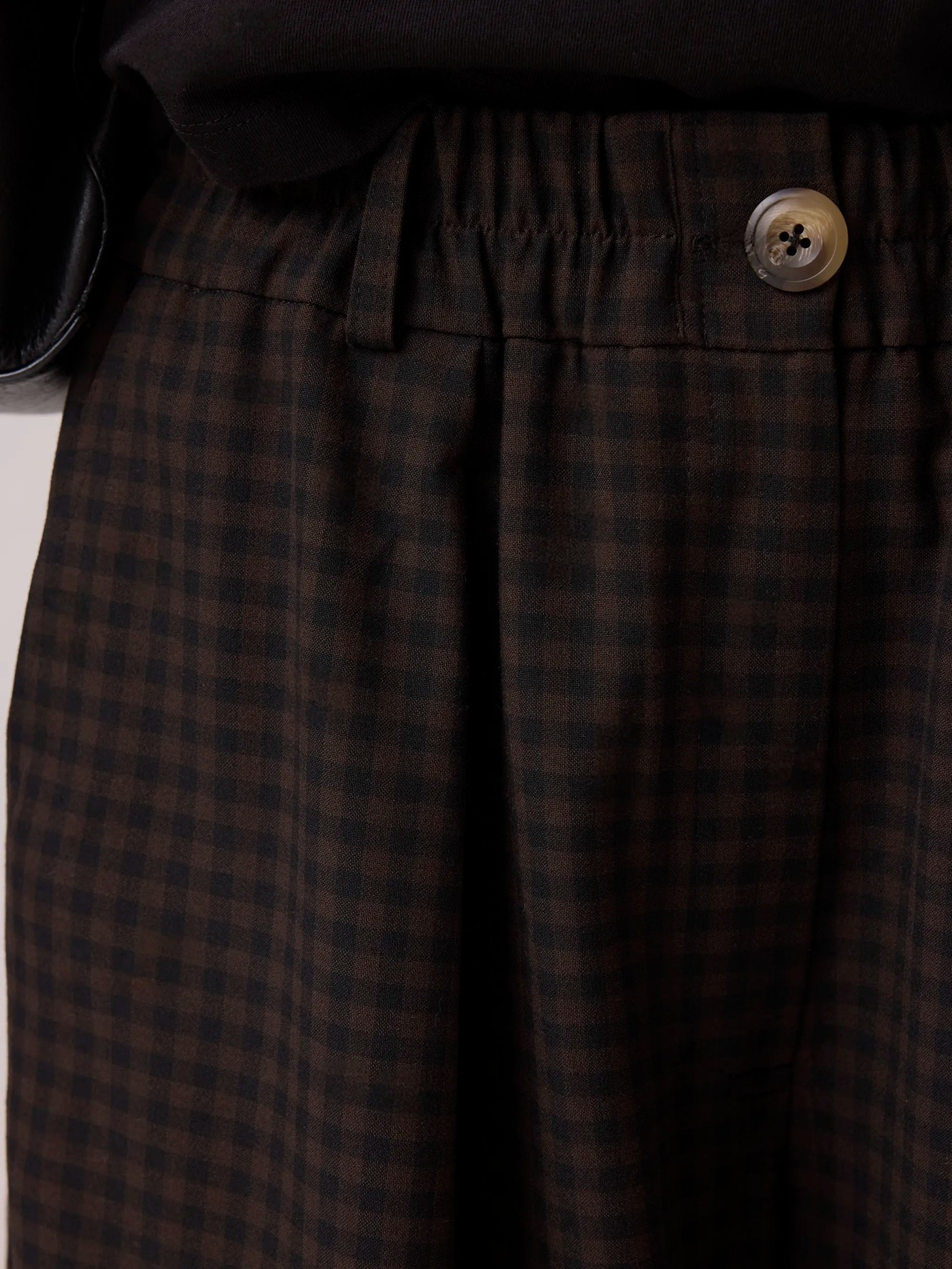 Micro Gingham Barrel Leg Trousers view 4